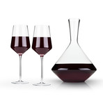 Raye 3-Piece Angled Crystal Bordeaux Set