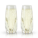 Raye Collection // Crystal Cactus Champagne Flutes // Set of 2