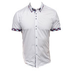 Short Sleeve Shirt // White + Colorful Check (2XL)