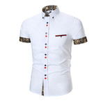 Short Sleeve Shirt // White + Black Gold Paisley (2XL)