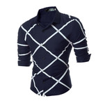 Short Sleeve Shirt // Navy Blue Check (XL)