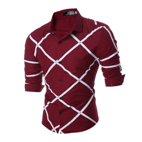 Short Sleeve Shirt // Burgundy Check (S)