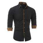 Short Sleeve Shirt // Black + Beige (2XL)