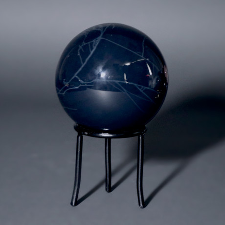 Spiderweb Obsidian Sphere // 3.5"