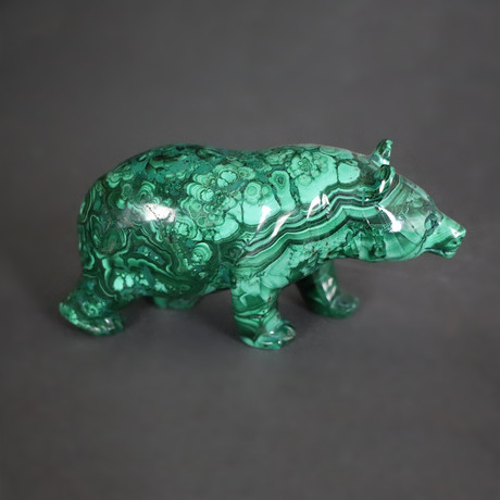 Malachite Bear Sculpture // 5.5"