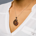 Sliced Fossil Ammonite Pendant