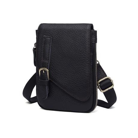 Small Leather Shoulder Bag // Black
