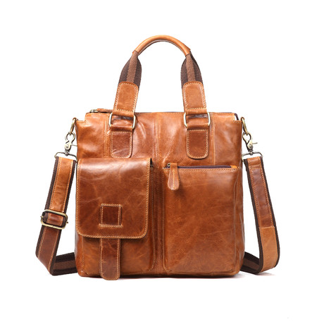 Leather Handle Bag // Yellow Brown