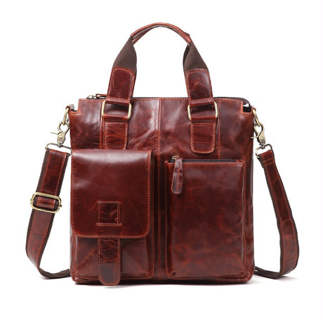 Leather Handle Bag // Red Oil