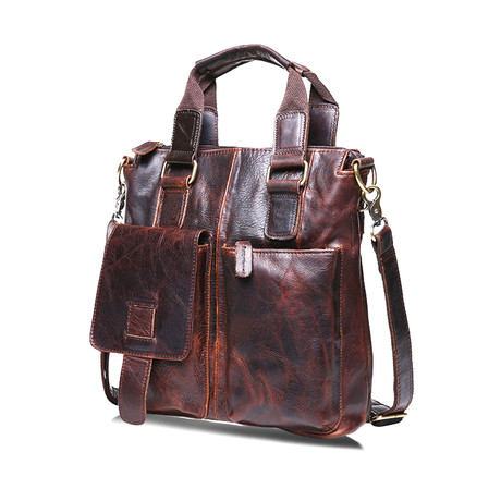 Leather Handle Bag // Chocolate