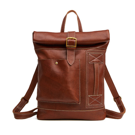 Leather Backpack // Brown // L155