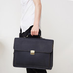 Leather Briefcase // Blue