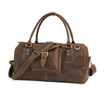 Leather Duffle Bag // Brown