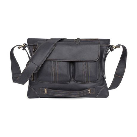 Leather Shoulder Bag // Black