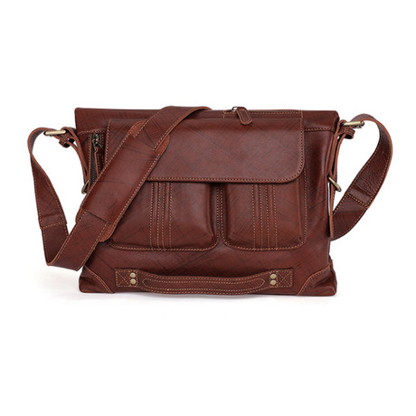 Leather Shoulder Bag // Brown // 174