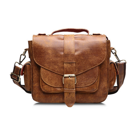 Leather Shoulder Bag // Brown // L179