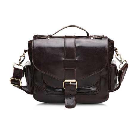 Leather Shoulder Bag // Chocolate