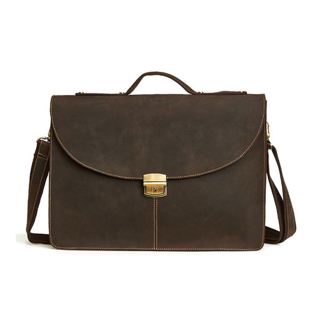 Leather Briefcase // Brown // L150