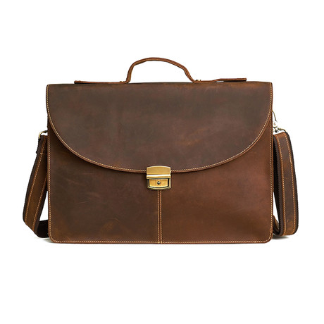 Leather Briefcase // Coffe