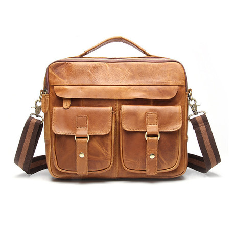 Leather Shoulder Bag // Brown