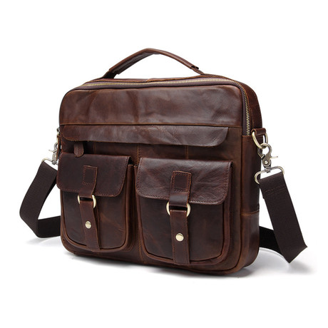 Leather Shoulder Bag // Chcolate