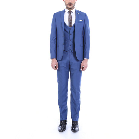 Max 3-Piece Slim-Fit Suit // Blue (US: 44R)