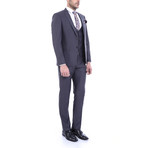 Silas Slim Fit Plain 3-Piece Vested Suit // Smoked (Euro: 42)