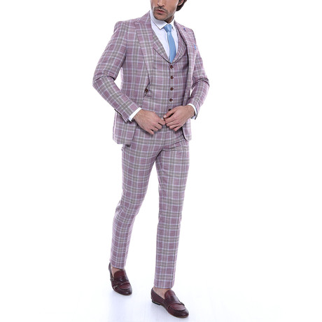 Elwood 3-Piece Slim Fit Suit // Burgundy (US: 50R)
