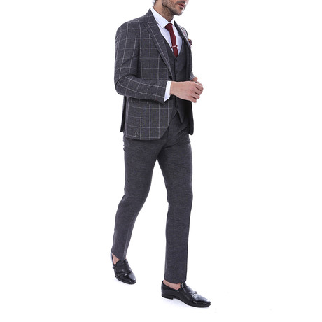 Edbert 3-Piece Slim Fit Suit // Black (US: 44R)