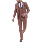 Burke 3-Piece Slim Fit Suit // Brown (Euro: 44)