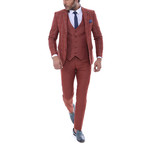 Bradley 3-Piece Slim Fit Suit // Burgundy (Euro: 54)