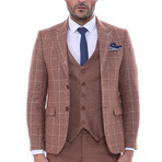 Burke 3-Piece Slim Fit Suit // Brown (Euro: 50)