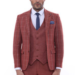 Bradley 3-Piece Slim Fit Suit // Burgundy (Euro: 50)