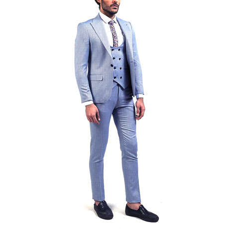 Sebastian 3-Piece Slim Fit Suit // Light Blue (US: 46R)