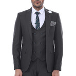 Nathaniel 3-Piece Slim Fit Suit // Charcoal (US: 38R)