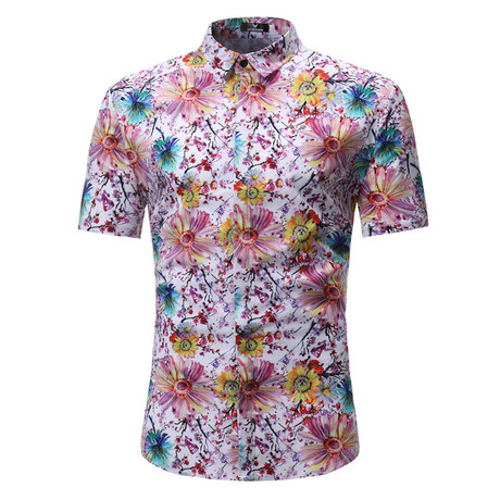 Short Sleeve Shirt // White Floral II (S)
