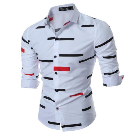 Short Sleeve Shirt // White + Lines (S)