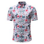 Short Sleeve Shirt // White Tropical Floral (XL)