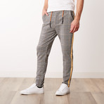 Striped Plaid Track Pants // Black + Yellow (S)