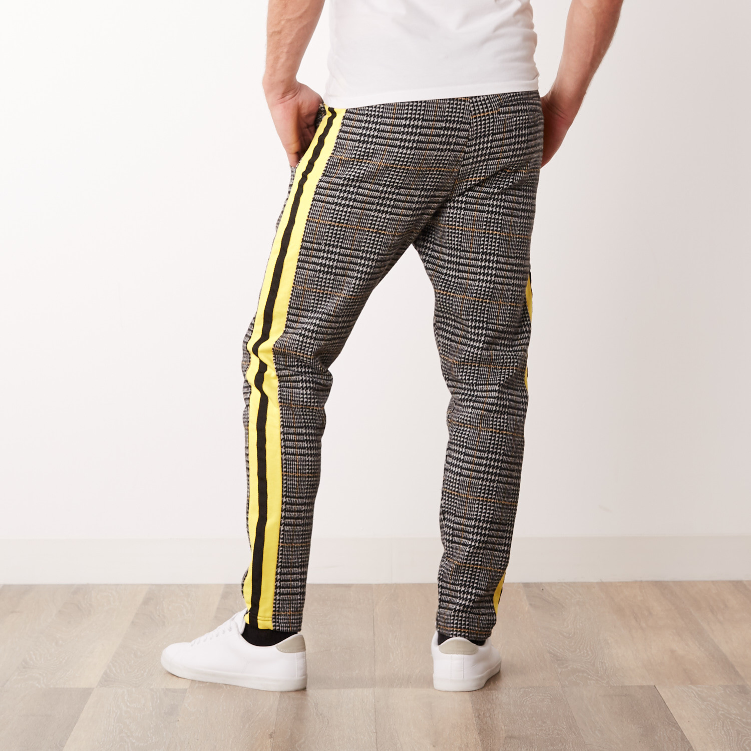 Woven Side Stripe Track Pant // Black + Yellow (S) - Ron Tomson - Touch ...