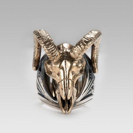 The Goat Brass // Sterling Silver + Brass (Size 8)