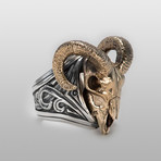 The Goat Brass // Sterling Silver + Brass (Size 8)