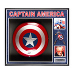Signed + Framed Collage // Captain America Shield // Stan Lee