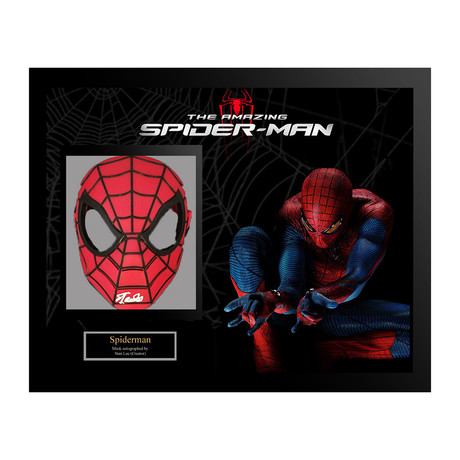 Signed + Framed Collage // Spiderman Mask // Stan Lee