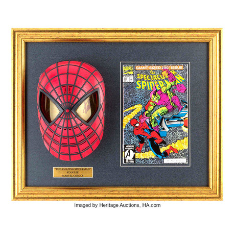 Framed Autographed Mask Collage Spiderman