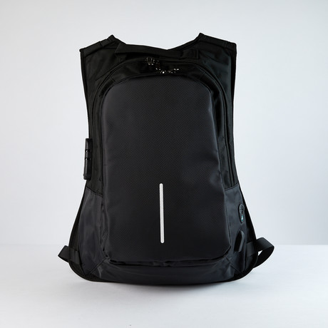 Two Tone Travel Laptop Backpack // Black + Black