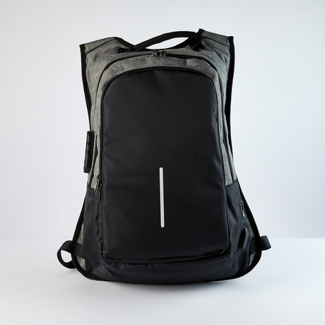 Two Tone Travel Laptop Backpack // Black + Gray