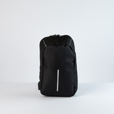 Crossbody Ergonomic Travel Backpack // Black + Black