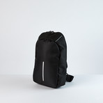 Crossbody Ergonomic Travel Backpack // Black + Black