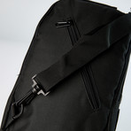 Crossbody Ergonomic Travel Backpack // Black + Black